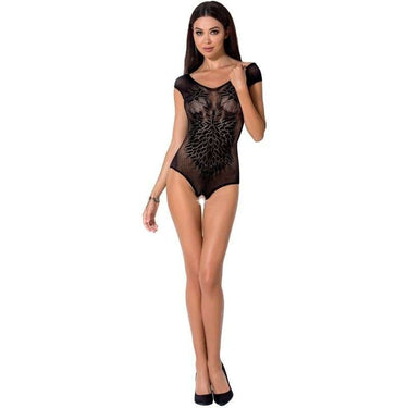 Bodystocking sexy aperto senza spalline con ricami trasparenze Passion
